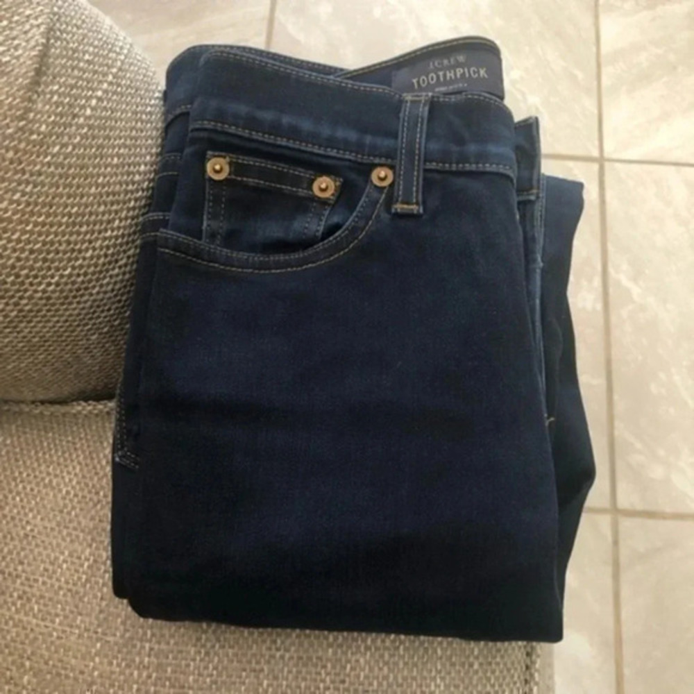 J Crew Toothpick Dark Blue Skinny Jeans Size 24